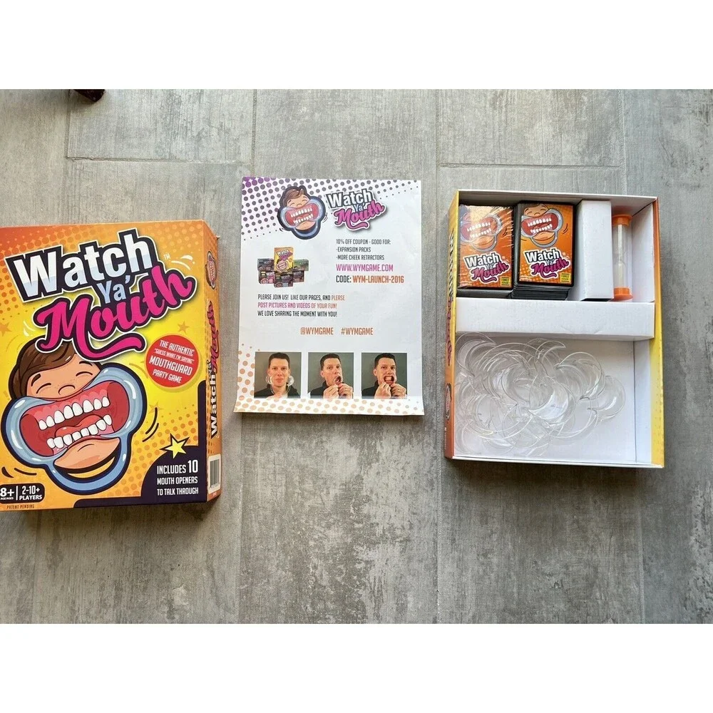 Watch Ya Mouth Family Party Card Funny Board Game NEVER USED KickStarter Play